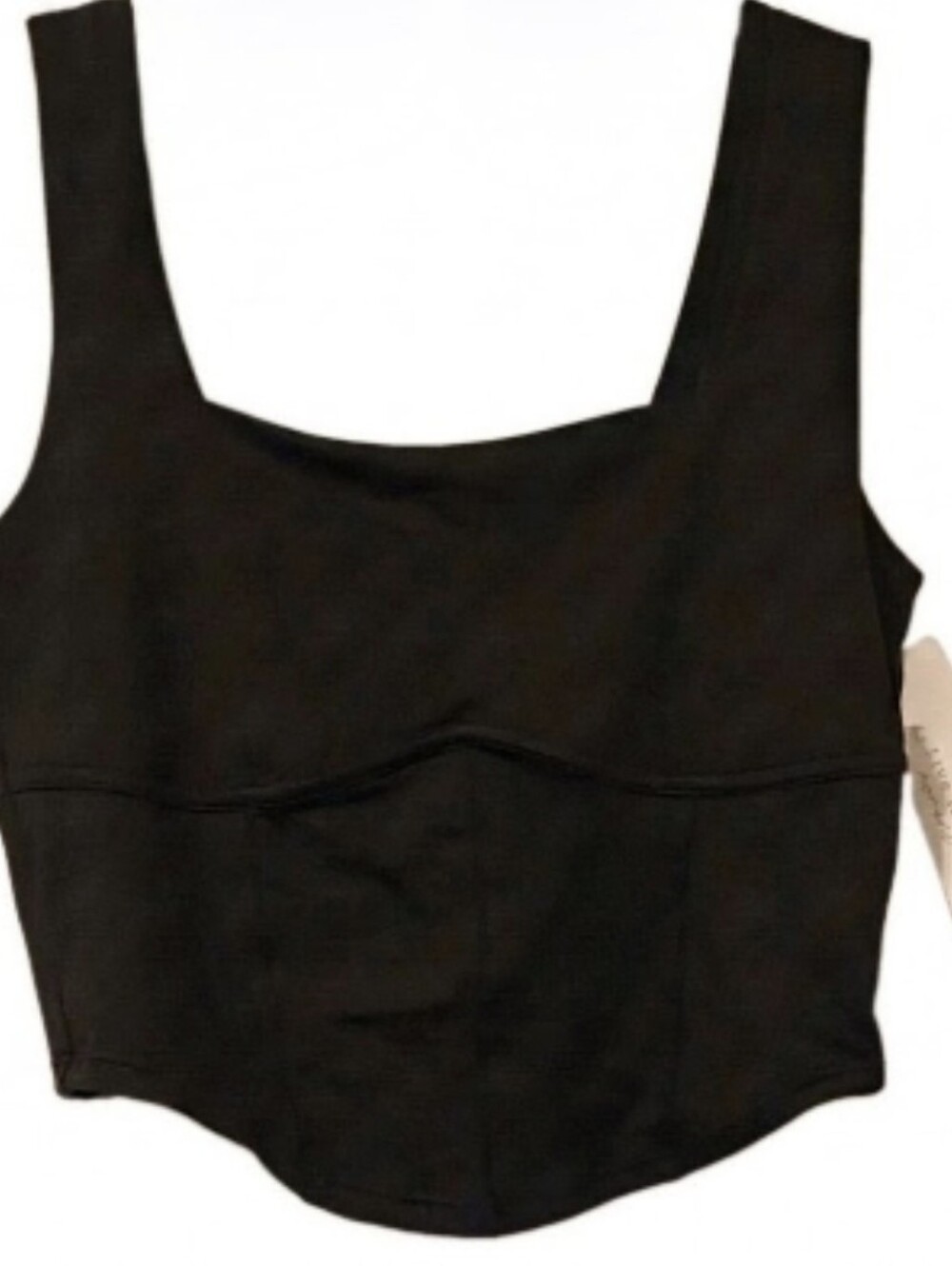 Women’s Black Square-Neck Cropped Tank Top